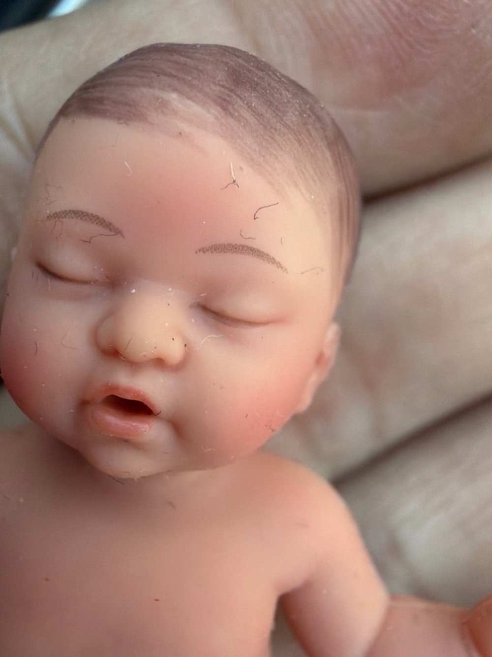Miniature Newborn Baby Doll in Pink Skin Tone - Realistic Vinyl Infant